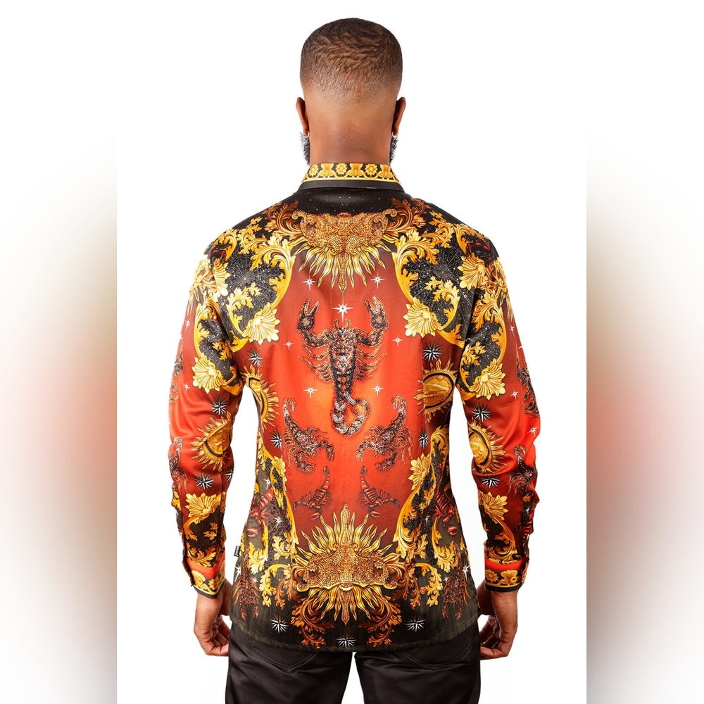 NWT Barabas Cogent Approach Rhinestone Long Sleeve Shirt Size M - Picture 2 of 12